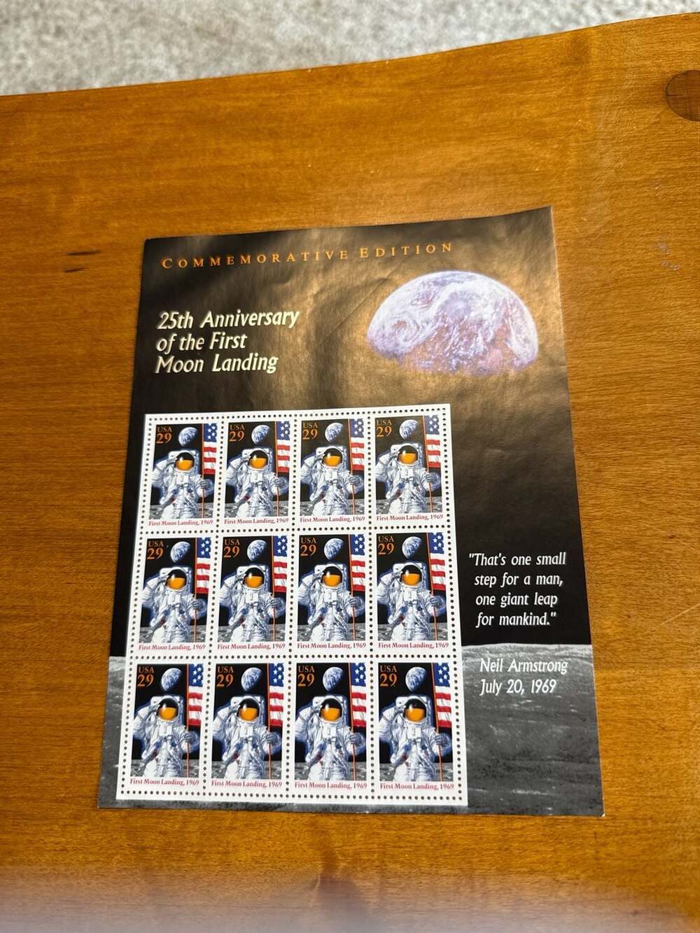 1994 USPS 25th Anniversary of First Moon Landing 29 Cent Commemorative Stamp She
